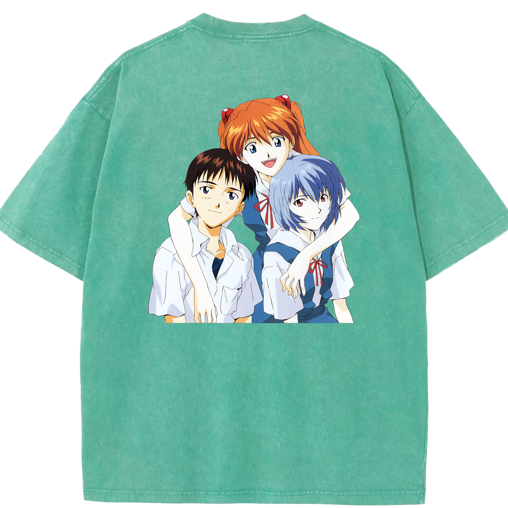 （画像用） EVA 新世紀エヴァンゲリオン 綿100% ヴィンテージ風 半袖Tシャツ（背面プリント）